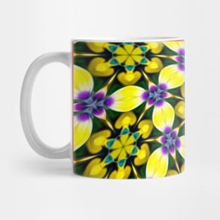 Yellow and Purple Daisy Pattern Mug